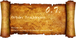 Orbán Trajánusz névjegykártya
